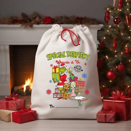 Grinchy Special Delivery Sack
