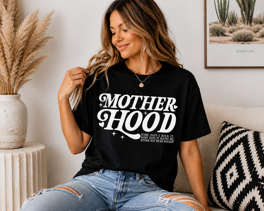 Motherhood Graphic Tee | Funny Mom Shirt | Relatable Mom Life Tee | Trendy Vintage Mom T-Shirt | Gift for Moms