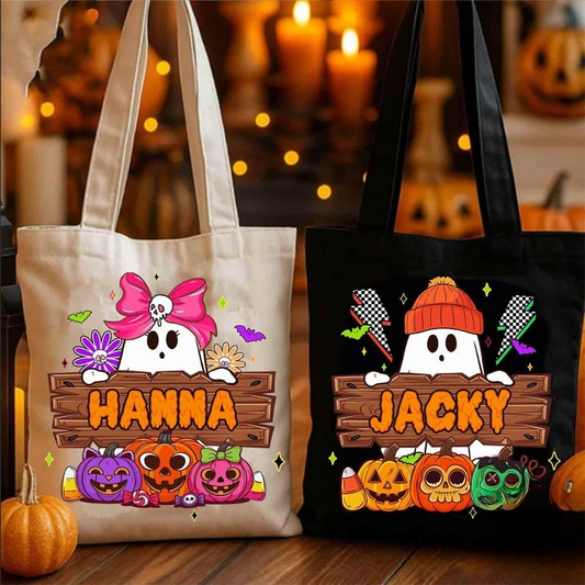 🎃 Personalized Trick or Treat Tote Bags 👻