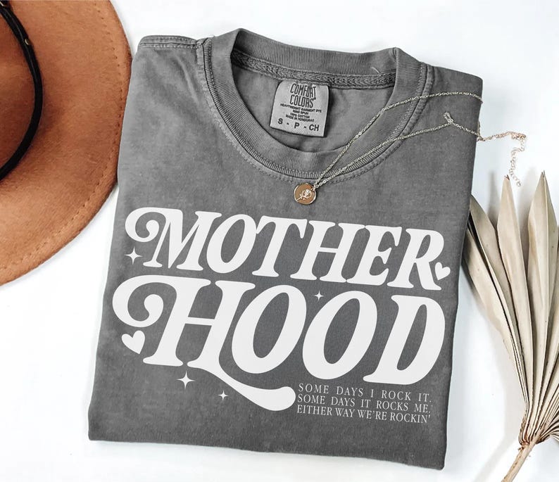 Motherhood Graphic Tee | Funny Mom Shirt | Relatable Mom Life Tee | Trendy Vintage Mom T-Shirt | Gift for Moms