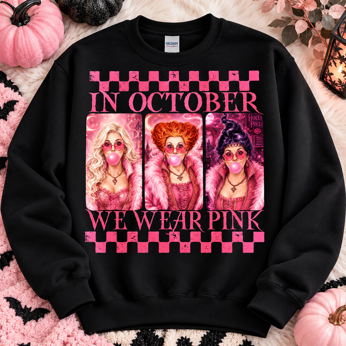 In October We Wear Pink Crewneck Sweatshirt