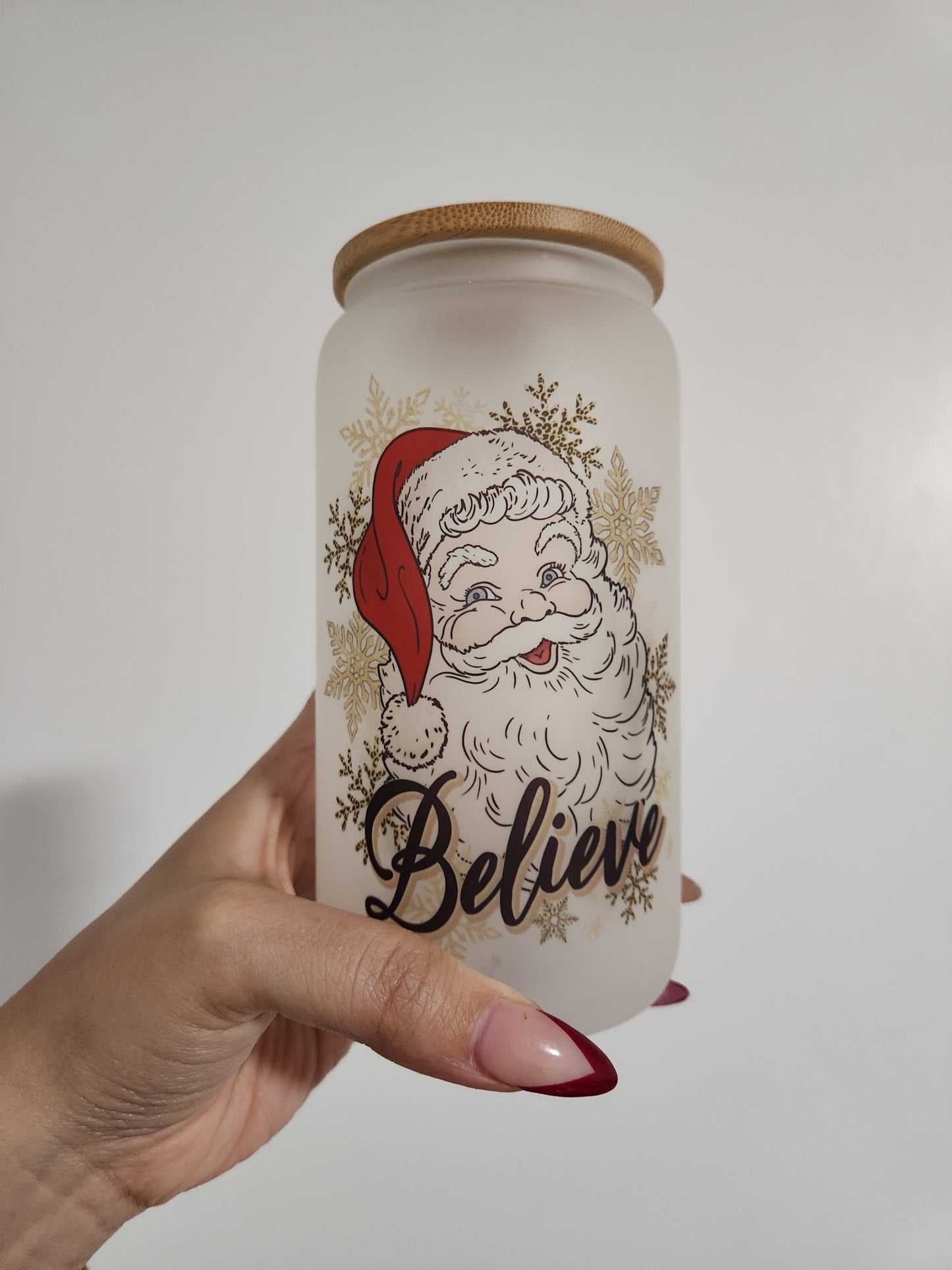 BELIEVE Santa Frosted Can