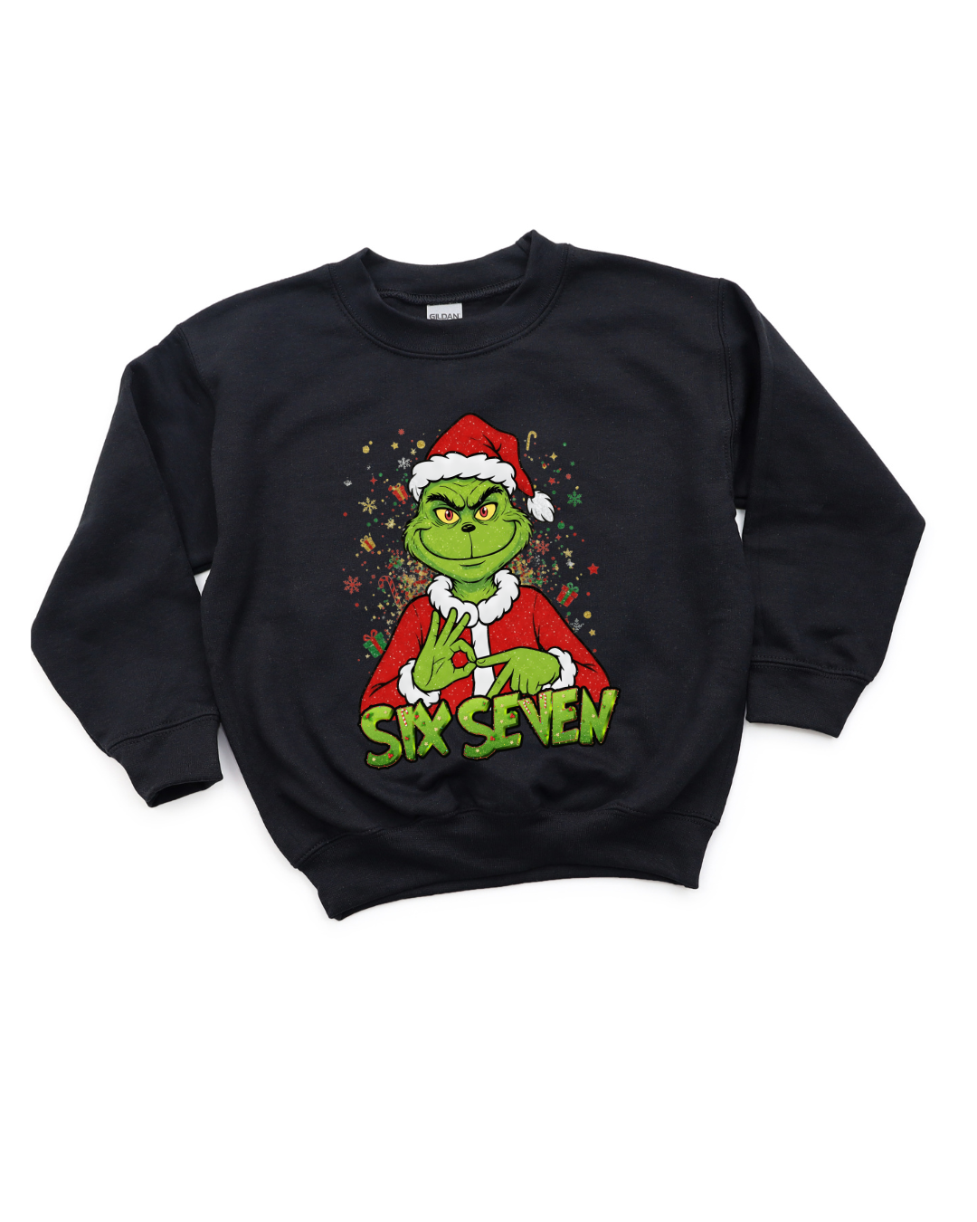 Kids “Six Seven Grinch” Black Sweatshirt