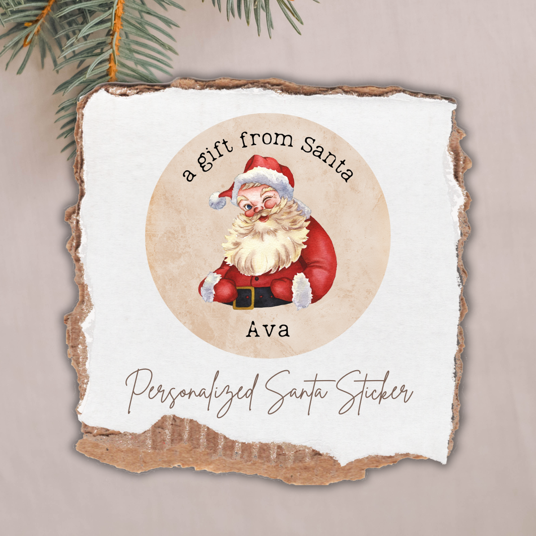 Kids Personalized Santa Gift Sticker