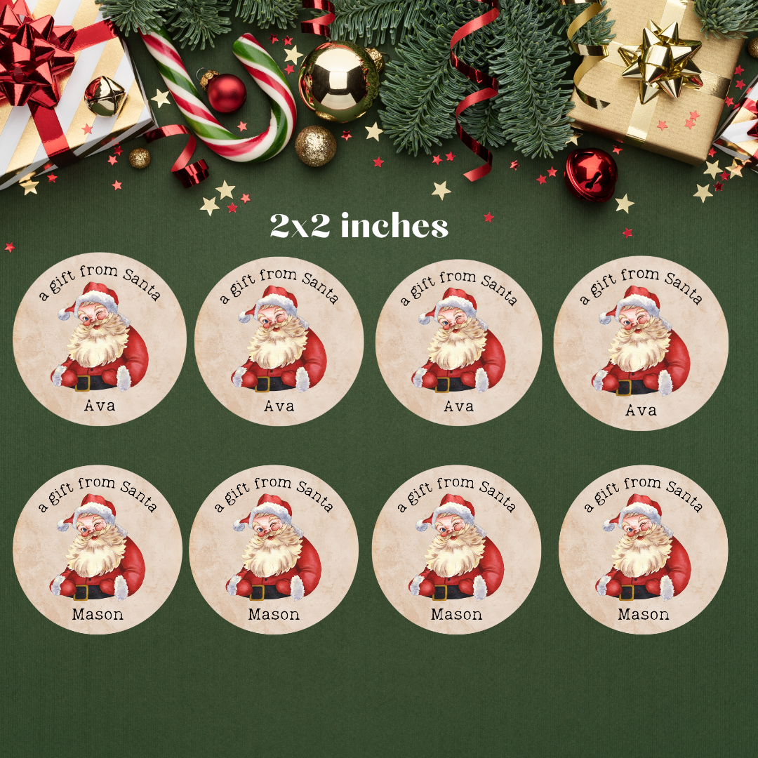 Kids Personalized Santa Gift Sticker