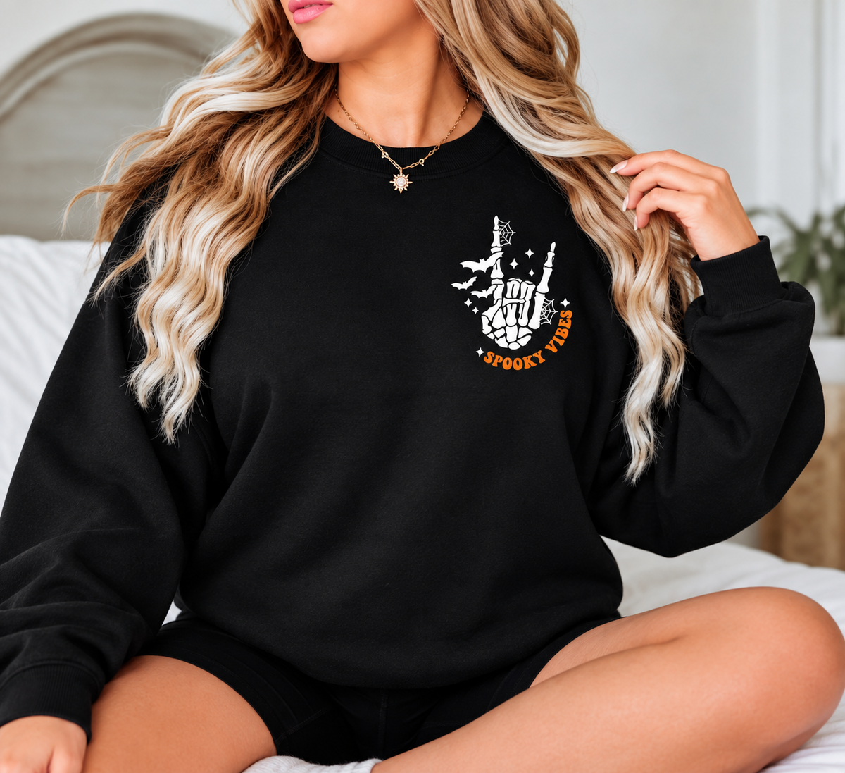 Thick Thighs & Spooky Vibes Halloween Sweatshirt 🎃