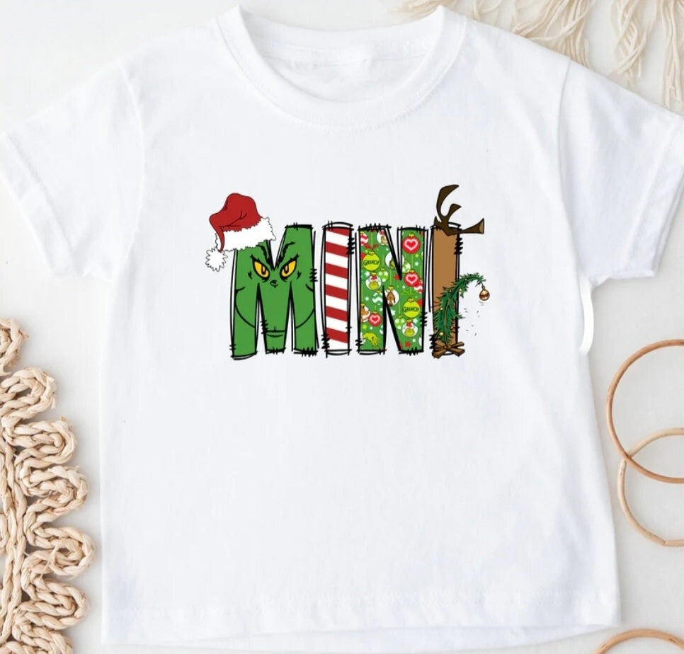 Grinchy mini kids tee💚