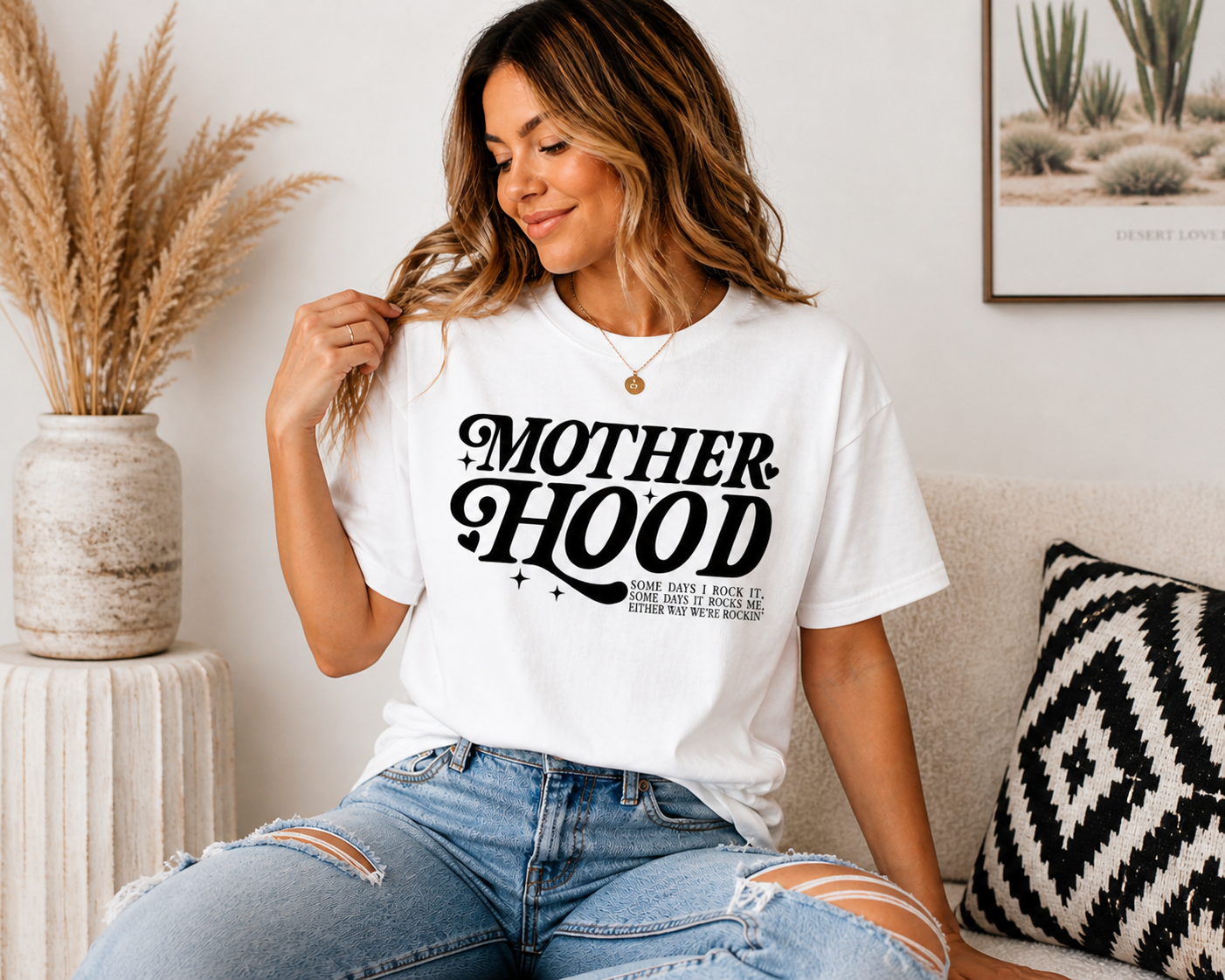 Motherhood Graphic Tee | Funny Mom Shirt | Relatable Mom Life Tee | Trendy Vintage Mom T-Shirt | Gift for Moms