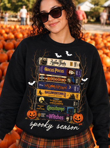 Spooky Season VHS Halloween Sweatshirt | Retro Halloween Movies