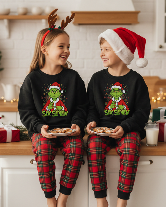 Kids “Six Seven Grinch” Black Sweatshirt