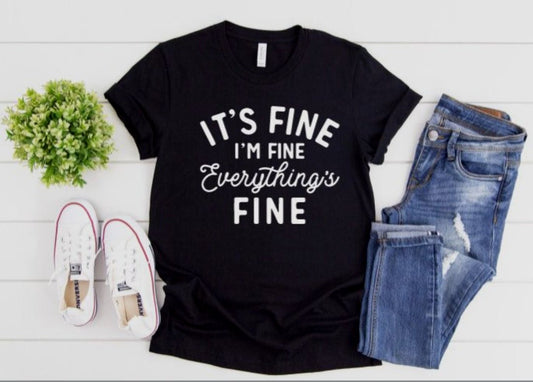 It's Fine I'm Fine T-shirt, Introvert Shirts, Anxiety Gift, Homebody Tshirt, Mental Health Shirt